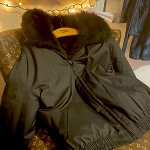 Mink Inside out bomber jacket